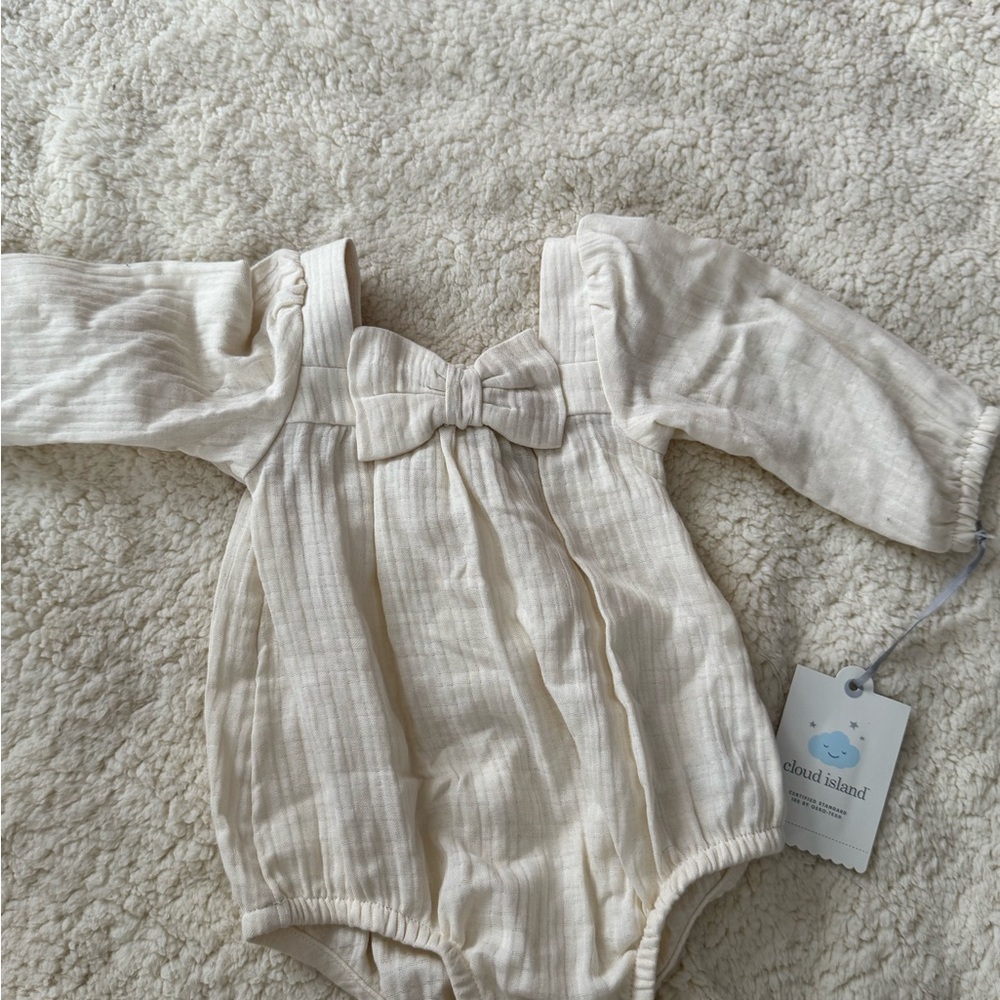 Cloud Island Cream Long Sleeve Bodysuit